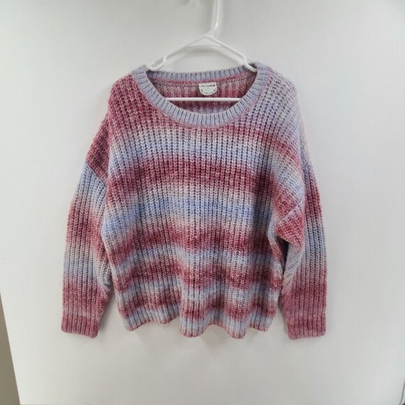 Arula Women's Knit Sweater Long Sleeve Pullover Round Neck Striped Size L Fall - Picture 1 of 7